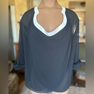 ASOS Black & White Sheer Blouse
